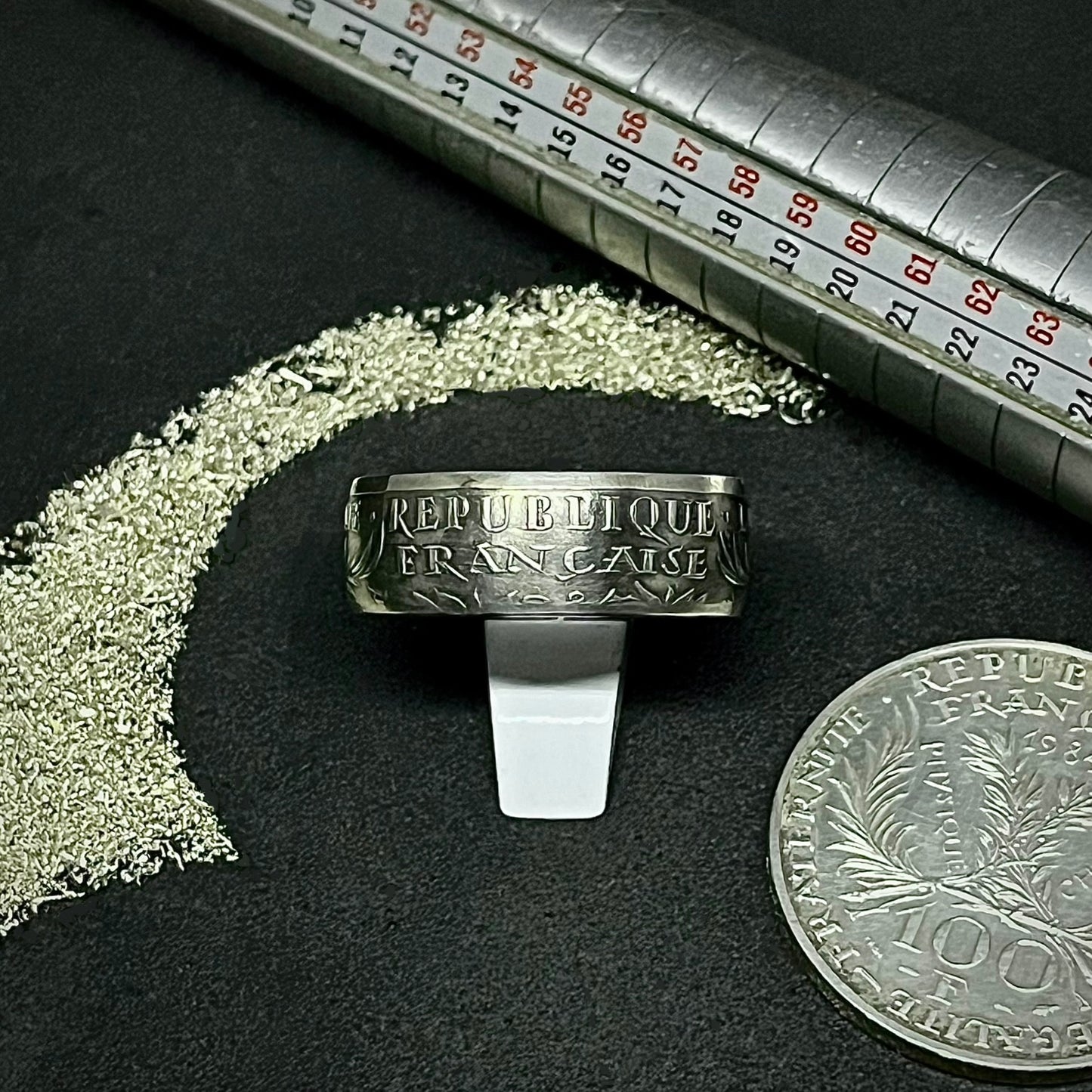 Bague Argent – Pièce 100 Francs Marie Curie