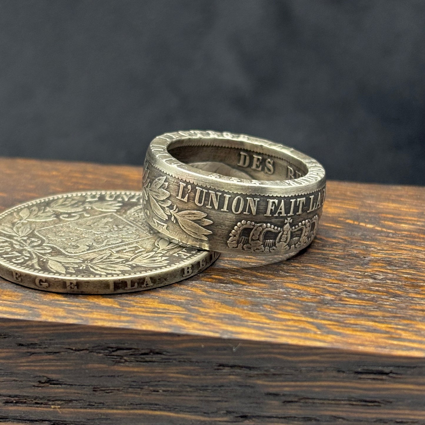 Bague Argent – Pièce 5 Francs Leopold 2