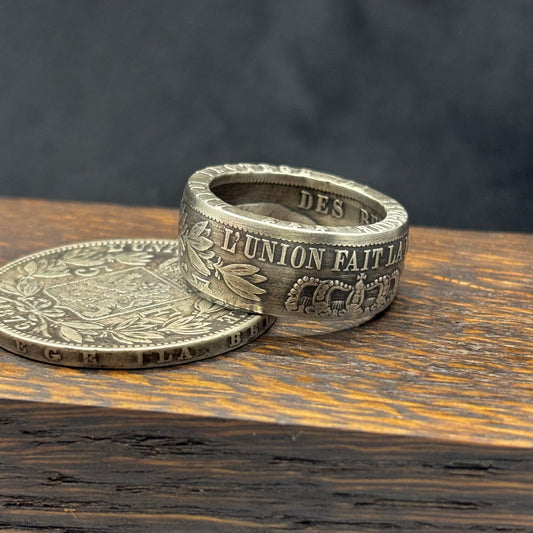 Bague Argent – Pièce 5 Francs Leopold 2