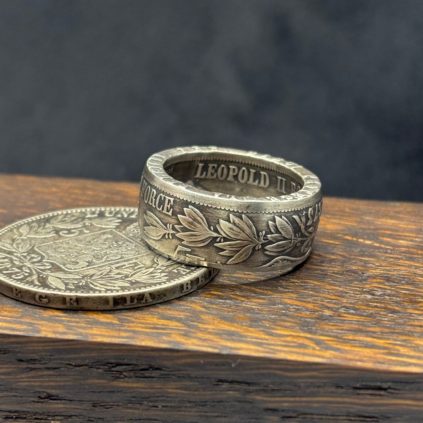 Bague Argent – Pièce 5 Francs Leopold 2