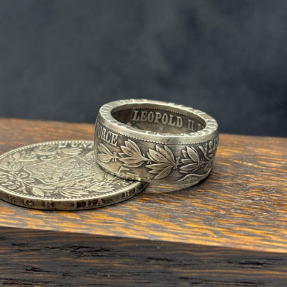 Bague 5 Francs Léopold II en argent