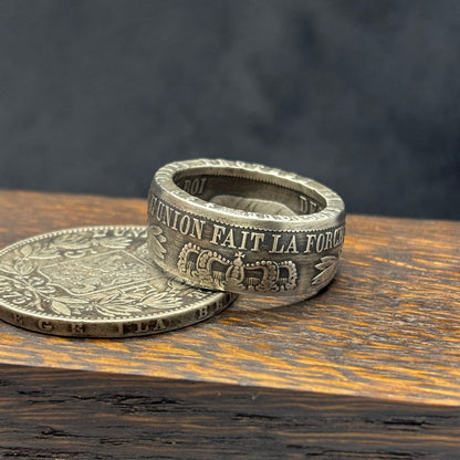 Bague 5 Francs Léopold II en argent