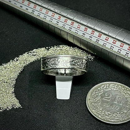 Bague 2 Francs Suisse en argent
