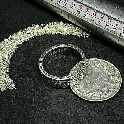 Bague 2 Francs Suisse en argent