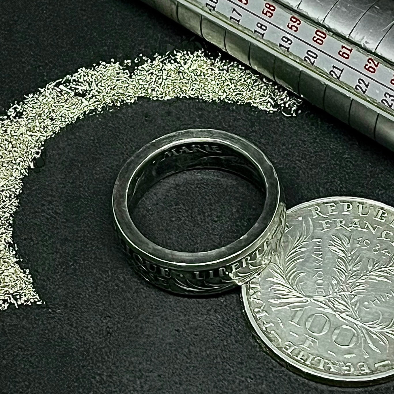 Bague Argent – Pièce 100 Francs Marie Curie